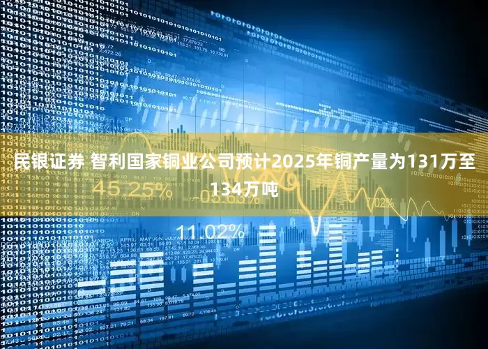 民银证券 智利国家铜业公司预计2025年铜产量为131万至134万吨